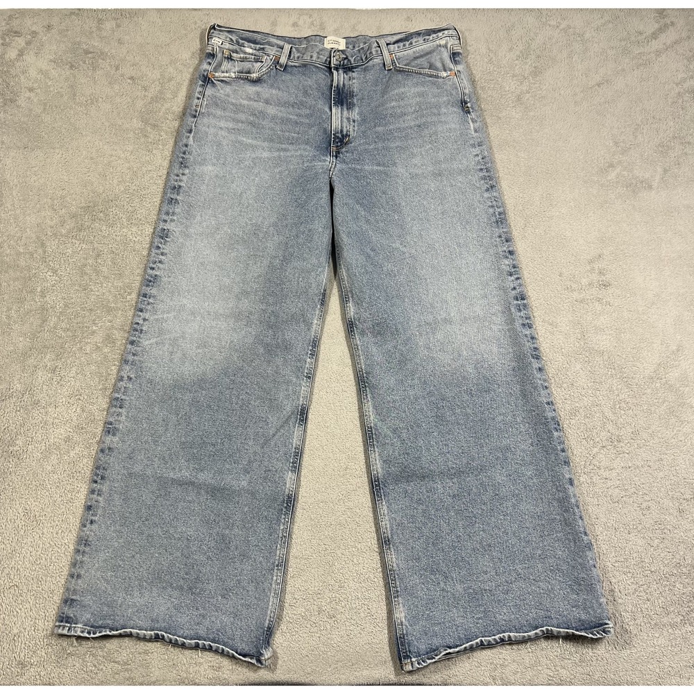 Citizens Of Humanity Paloma Jeans Womens 34 Blue Wide Leg Baggy Distressed